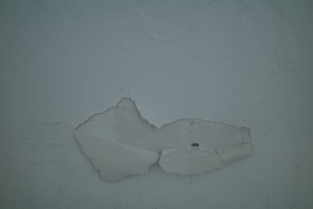 Peinture cloquée sur un mur intérieur humide